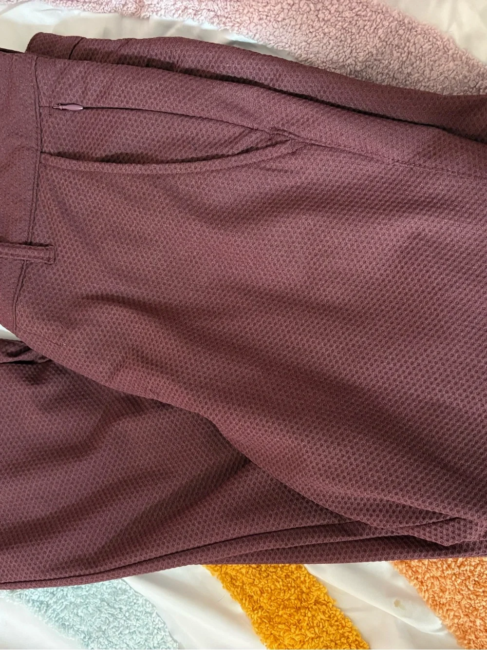 Twillory Air Performance Suit Mens 42S (30x30) Burgundy Technical Fabric